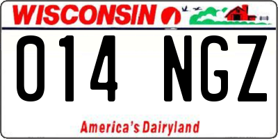WI license plate 014NGZ
