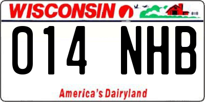 WI license plate 014NHB