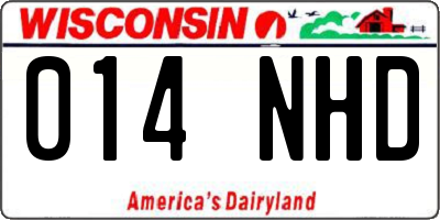 WI license plate 014NHD