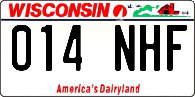 WI license plate 014NHF