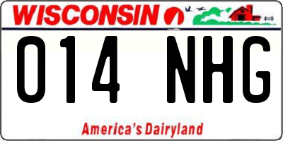 WI license plate 014NHG