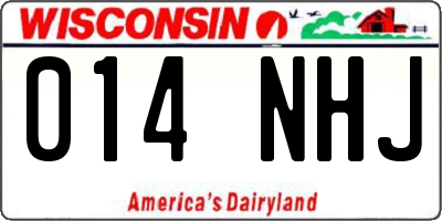WI license plate 014NHJ