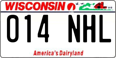 WI license plate 014NHL