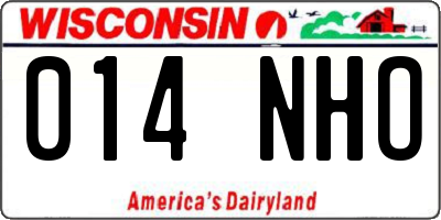 WI license plate 014NHO