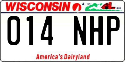 WI license plate 014NHP