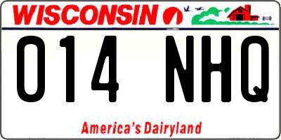 WI license plate 014NHQ