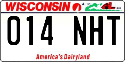 WI license plate 014NHT