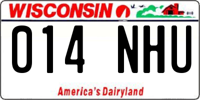 WI license plate 014NHU