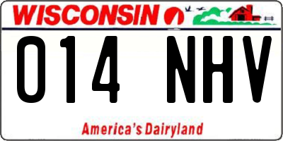 WI license plate 014NHV