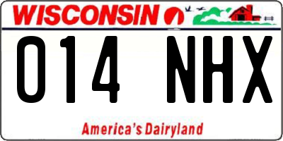 WI license plate 014NHX