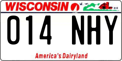 WI license plate 014NHY