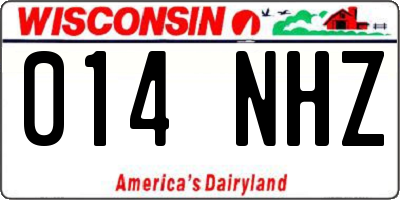 WI license plate 014NHZ