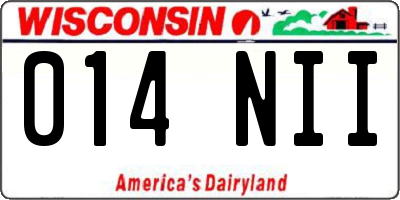 WI license plate 014NII