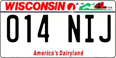 WI license plate 014NIJ