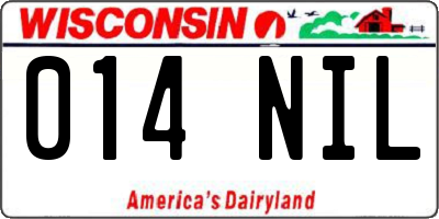 WI license plate 014NIL