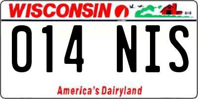 WI license plate 014NIS