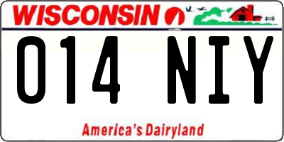 WI license plate 014NIY