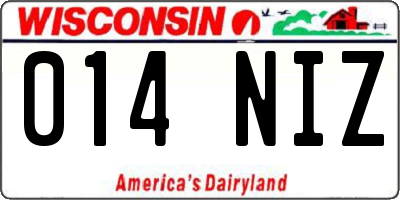 WI license plate 014NIZ