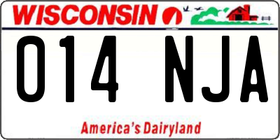 WI license plate 014NJA