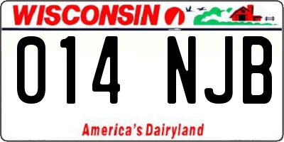 WI license plate 014NJB