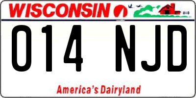 WI license plate 014NJD