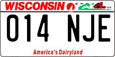 WI license plate 014NJE