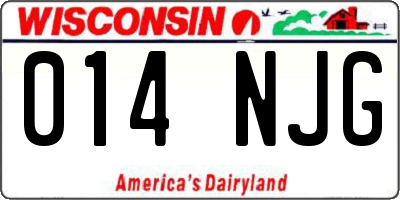 WI license plate 014NJG