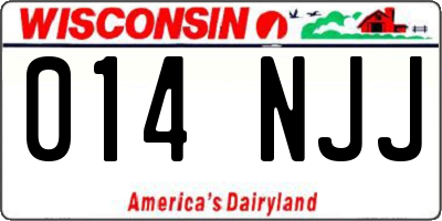 WI license plate 014NJJ