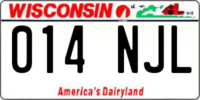 WI license plate 014NJL