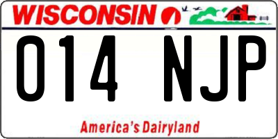 WI license plate 014NJP