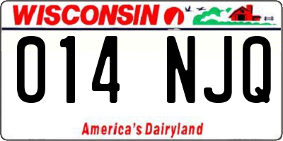 WI license plate 014NJQ