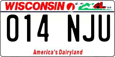 WI license plate 014NJU