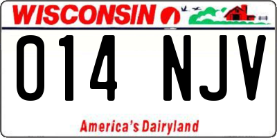WI license plate 014NJV