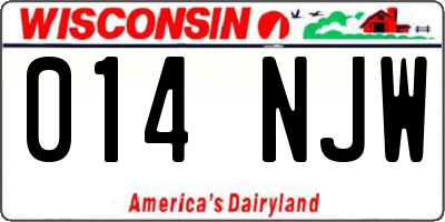 WI license plate 014NJW