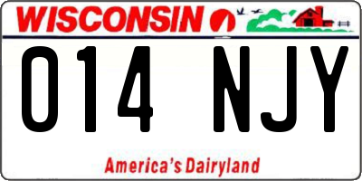 WI license plate 014NJY