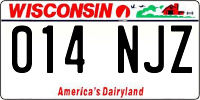 WI license plate 014NJZ