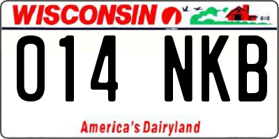 WI license plate 014NKB