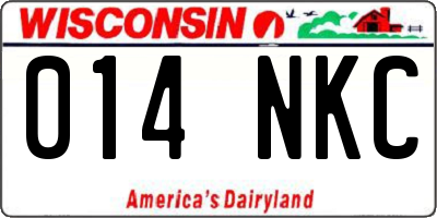 WI license plate 014NKC