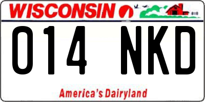 WI license plate 014NKD
