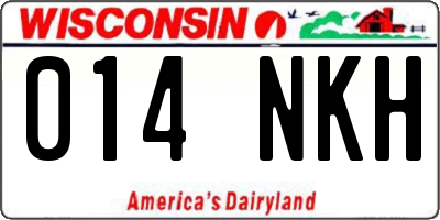 WI license plate 014NKH