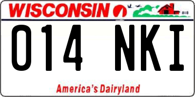 WI license plate 014NKI