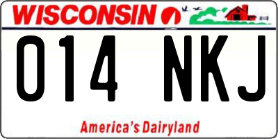 WI license plate 014NKJ