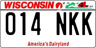 WI license plate 014NKK