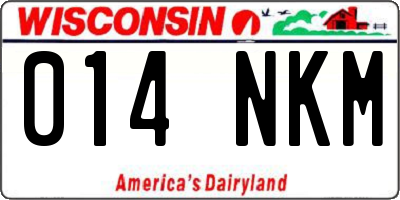 WI license plate 014NKM