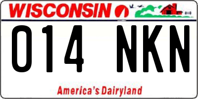 WI license plate 014NKN