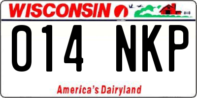 WI license plate 014NKP