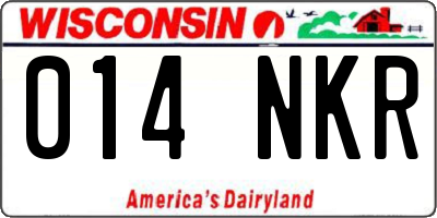WI license plate 014NKR