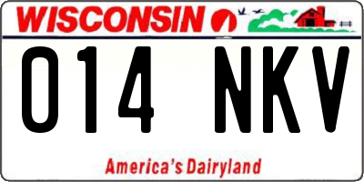 WI license plate 014NKV