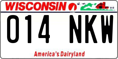 WI license plate 014NKW