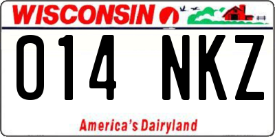 WI license plate 014NKZ